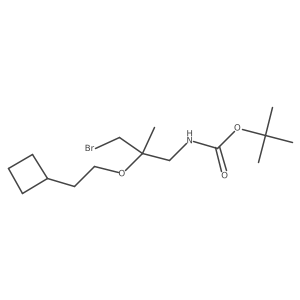 tert-butyl N-[3-bromo-2-(2-cyclobutylethoxy)-2-methylpropyl]carbamate结构式