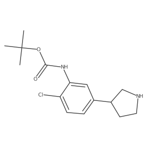 tert-butyl N-[2-chloro-5-(pyrrolidin-3-yl)phenyl]carbamate Structure