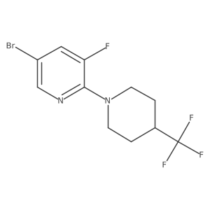 5-Bromo-3-fluoro-2-[4-(trifluoromethyl)piperidin-1-yl]pyridine结构式