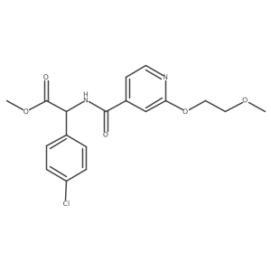 Methyl 2-(4-chlorophenyl)-2-(2-(2-methoxyethoxy)isonicotinamido)acetate结构式