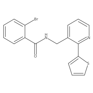 2-bromo-N-((2-(thiophen-2-yl)pyridin-3-yl)methyl)benzamide Structure