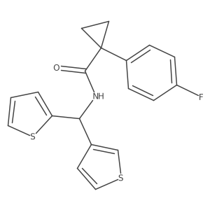 1-(4-fluorophenyl)-N-(thiophen-2-yl(thiophen-3-yl)methyl)cyclopropanecarboxamide结构式