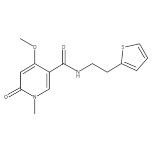 4-methoxy-1-methyl-6-oxo-N-(2-(thiophen-2-yl)ethyl)-1,6-dihydropyridine-3-carboxamide Structure