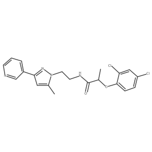 2-(2,4-dichlorophenoxy)-N-(2-(5-methyl-3-(pyridin-3-yl)-1H-pyrazol-1-yl)ethyl)propanamide Structure