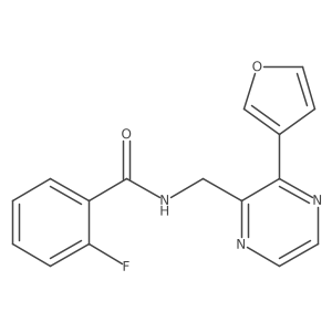 2-fluoro-N-((3-(furan-3-yl)pyrazin-2-yl)methyl)benzamide Structure