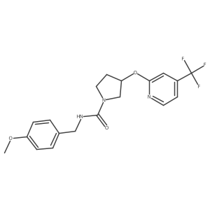 N-(4-methoxybenzyl)-3-((4-(trifluoromethyl)pyridin-2-yl)oxy)pyrrolidine-1-carboxamide结构式