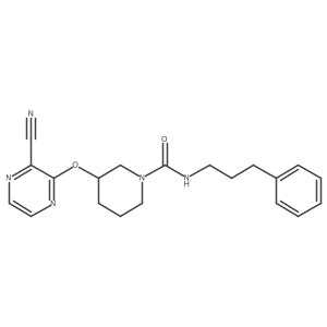 3-((3-cyanopyrazin-2-yl)oxy)-N-(3-phenylpropyl)piperidine-1-carboxamide结构式