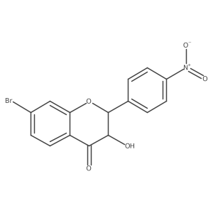 7-bromo-3-hydroxy-2-(4-nitrophenyl)-3,4-dihydro-2H-1-benzopyran-4-one Structure