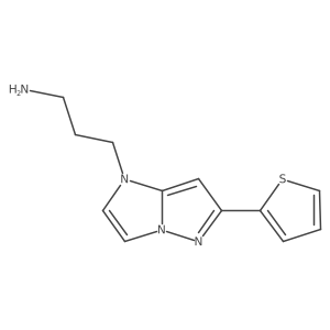 3-[6-(2-thienyl)imidazo[1,2-b]pyrazol-1-yl]propan-1-amine结构式