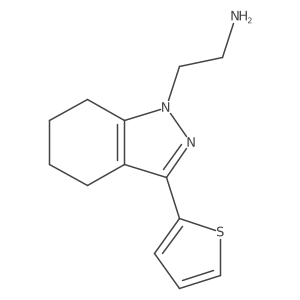 2-(3-(thiophen-2-yl)-4,5,6,7-tetrahydro-1H-indazol-1-yl)ethan-1-amine结构式