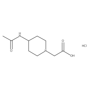 2-(4-Acetamidopiperidin-1-yl)acetic acid hydrochloride结构式