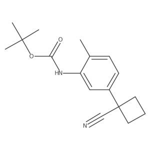 tert-butyl N-[5-(1-cyanocyclobutyl)-2-methylphenyl]carbamate结构式