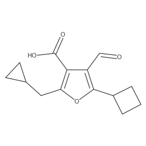 5-Cyclobutyl-2-(cyclopropylmethyl)-4-formylfuran-3-carboxylic acid结构式