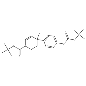 tert-butyl 4-(4-((tert-butoxycarbonyl)oxy)phenyl)-4-methyl-3,4-dihydropyridine-1(2H)-carboxylate结构式