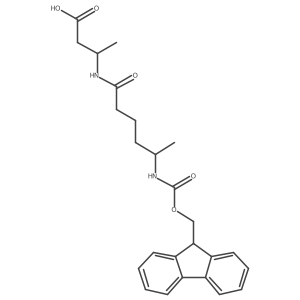 (3R)-3-[5-({[(9H-fluoren-9-yl)methoxy]carbonyl}amino)hexanamido]butanoic acid结构式