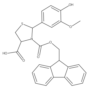 3-{[(9H-fluoren-9-yl)methoxy]carbonyl}-2-(4-hydroxy-3-methoxyphenyl)-1,3-thiazolidine-4-carboxylic acid Structure