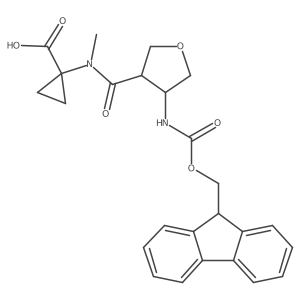 1-[N-methyl4-({[(9H-fluoren-9-yl)methoxy]carbonyl}amino)oxolane-3-amido]cyclopropane-1-carboxylic acid Structure