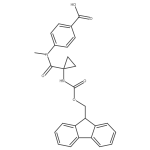 4-[N-methyl1-({[(9H-fluoren-9-yl)methoxy]carbonyl}amino)cyclopropaneamido]benzoic acid结构式