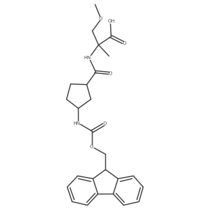 2-{[3-({[(9H-fluoren-9-yl)methoxy]carbonyl}amino)cyclopentyl]formamido}-3-methoxy-2-methylpropanoic acid结构式
