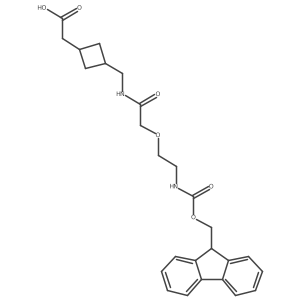 2-[3-({2-[2-({[(9H-fluoren-9-yl)methoxy]carbonyl}amino)ethoxy]acetamido}methyl)cyclobutyl]acetic acid Structure