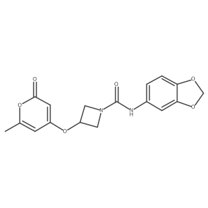 N-(benzo[d][1,3]dioxol-5-yl)-3-((6-methyl-2-oxo-2H-pyran-4-yl)oxy)azetidine-1-carboxamide Structure
