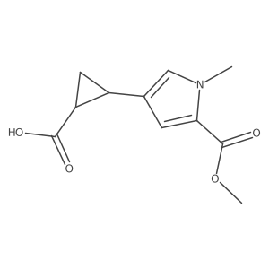 rac-(1R,2R)-2-[5-(methoxycarbonyl)-1-methyl-1H-pyrrol-3-yl]cyclopropane-1-carboxylic acid Structure