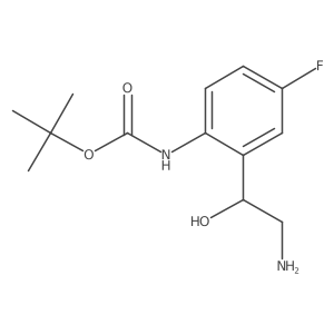 tert-butyl N-{2-[(1S)-2-amino-1-hydroxyethyl]-4-fluorophenyl}carbamate结构式