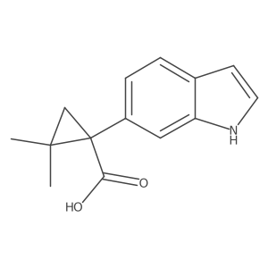 1-(1H-indol-6-yl)-2,2-dimethylcyclopropane-1-carboxylic acid结构式