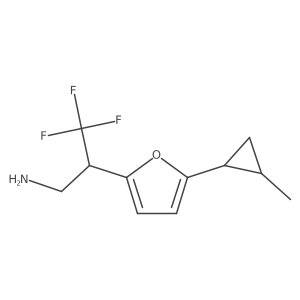3,3,3-Trifluoro-2-[5-(2-methylcyclopropyl)furan-2-yl]propan-1-amine结构式