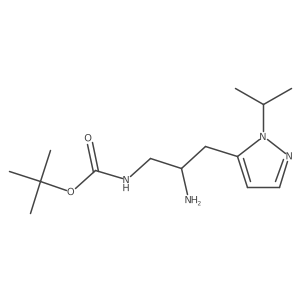 tert-butyl N-{2-amino-3-[1-(propan-2-yl)-1H-pyrazol-5-yl]propyl}carbamate结构式