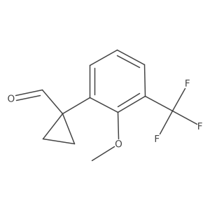 1-[2-Methoxy-3-(trifluoromethyl)phenyl]cyclopropane-1-carbaldehyde Structure