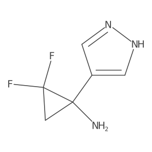 2,2-difluoro-1-(1H-pyrazol-4-yl)cyclopropan-1-amine Structure