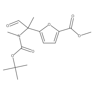 Methyl 5-(2-{[(tert-butoxy)carbonyl](methyl)amino}-1-oxopropan-2-yl)furan-2-carboxylate结构式