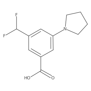 3-(Difluoromethyl)-5-pyrrolidin-1-ylbenzoic acid Structure