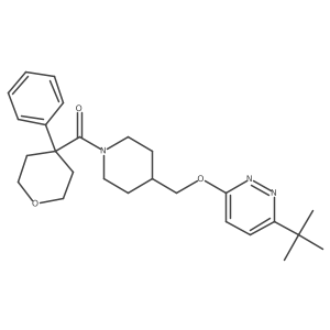 3-Tert-butyl-6-{[1-(4-phenyloxane-4-carbonyl)piperidin-4-yl]methoxy}pyridazine结构式
