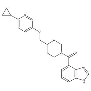 4-(4-{[(6-cyclopropylpyridazin-3-yl)oxy]methyl}piperidine-1-carbonyl)-1H-indole Structure