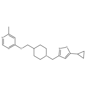 5-Cyclopropyl-3-((4-(((6-methylpyrimidin-4-yl)oxy)methyl)piperidin-1-yl)methyl)isoxazole Structure
