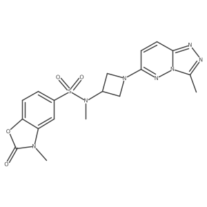 N,3-dimethyl-N-(1-(3-methyl-[1,2,4]triazolo[4,3-b]pyridazin-6-yl)azetidin-3-yl)-2-oxo-2,3-dihydrobenzo[d]oxazole-5-sulfonamide结构式