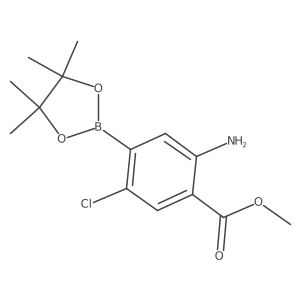 Methyl 2-amino-5-chloro-4-(tetramethyl-1,3,2-dioxaborolan-2-yl)benzoate结构式