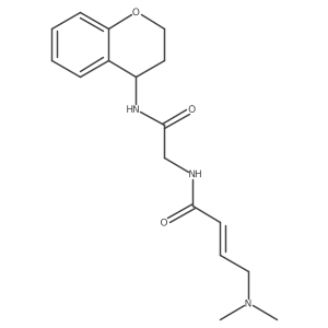 (E)-N-[2-(3,4-Dihydro-2H-chromen-4-ylamino)-2-oxoethyl]-4-(dimethylamino)but-2-enamide结构式