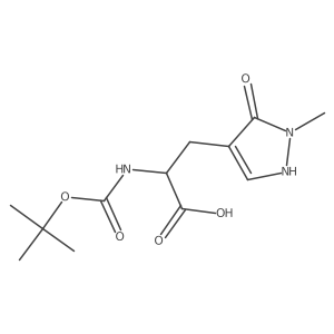 2-{[(tert-butoxy)carbonyl]amino}-3-(5-hydroxy-1-methyl-1H-pyrazol-4-yl)propanoic acid结构式