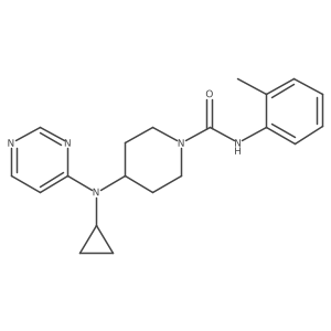 4-[Cyclopropyl(pyrimidin-4-yl)amino]-N-(2-methylphenyl)piperidine-1-carboxamide结构式