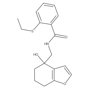 2-(ethylsulfanyl)-N-[(4-hydroxy-4,5,6,7-tetrahydro-1-benzofuran-4-yl)methyl]benzamide Structure