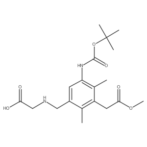 2-{[(5-{[(Tert-butoxy)carbonyl]amino}-3-(2-methoxy-2-oxoethyl)-2,4-dimethylphenyl)methyl]amino}acetic acid Structure
