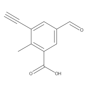 3-Ethynyl-5-formyl-2-methylbenzoic acid结构式