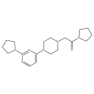 1-(Pyrrolidin-1-yl)-2-{4-[2-(pyrrolidin-1-yl)pyrimidin-4-yl]piperazin-1-yl}ethan-1-one结构式