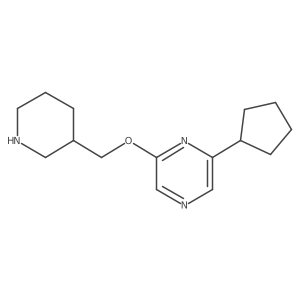 2-Cyclopentyl-6-[(piperidin-3-yl)methoxy]pyrazine结构式