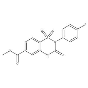 methyl 2-(4-fluorophenyl)-1,1,3-trioxo-3,4-dihydro-2H-1lambda6,2,4-benzothiadiazine-6-carboxylate结构式