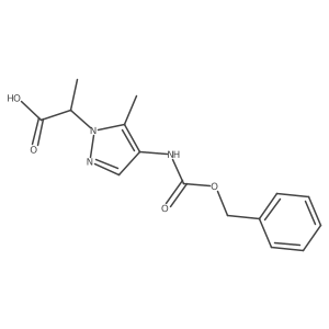2-(4-{[(benzyloxy)carbonyl]amino}-5-methyl-1H-pyrazol-1-yl)propanoic acid结构式