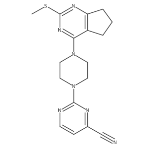 2-{4-[2-(methylsulfanyl)-5H,6H,7H-cyclopenta[d]pyrimidin-4-yl]piperazin-1-yl}pyrimidine-4-carbonitrile Structure